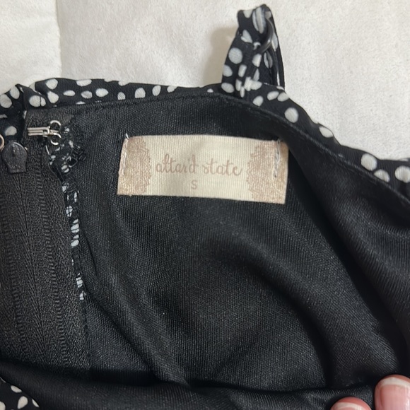 Altar’d State sundress. Small. Black with small asymmetrical white dots. - Picture 3 of 7